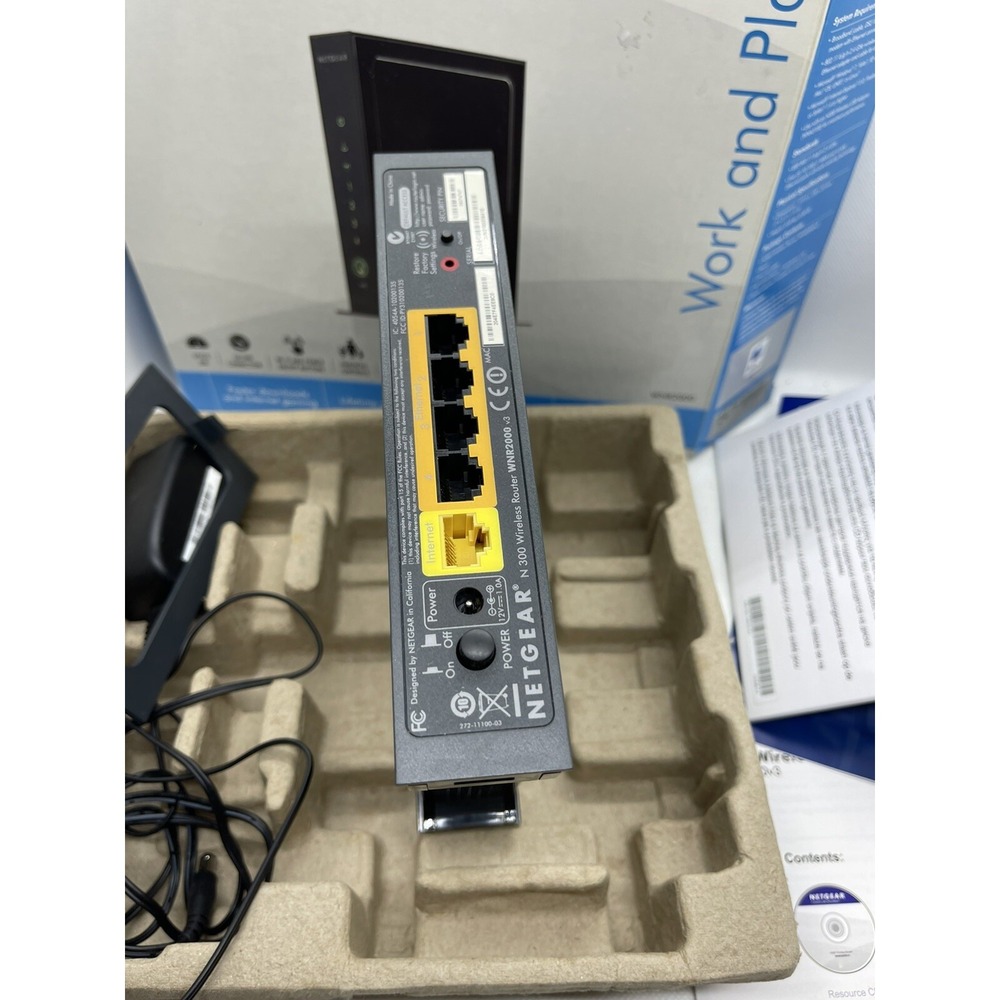 NETGEAR N300 WiFi ROUTER, WNR2000 In Box. Tested - Picture 4 of 4